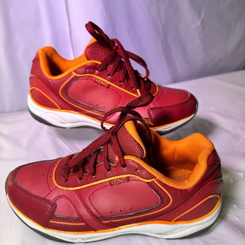 Vionic Burgundy and Orange Athletic Shoes